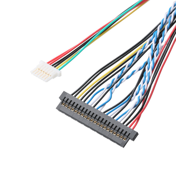 OEM/ODM LVDS Cable Assembly From JAE FI-X30HL 30P 1.0mm Pitch To JAE FI-S20S 20P And SHLP-6P