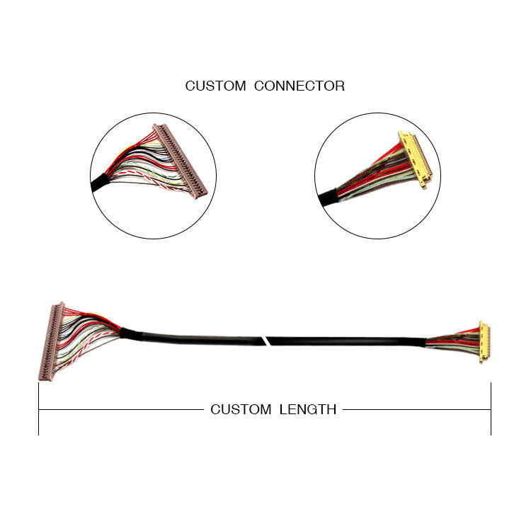 LVDS Cable For LCD Monitor From 30-Pin To 30-Pin I PEX 20453 20633 With 0.4mm / 1.25mm Pitch