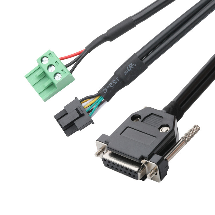 Customized Industrial Cable Connectors, Pitch 3.0mm DB-15P Female To HSG 43025-0800 And Pitch 5.8mm 691352710003