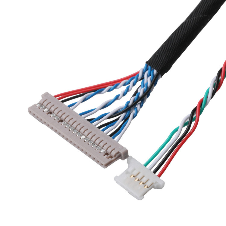 LVDS Cable Connectors Signal Data Transfer From DF14-20P-1.25H To PH2.0-6P Connector And DH2.0-T Terminal