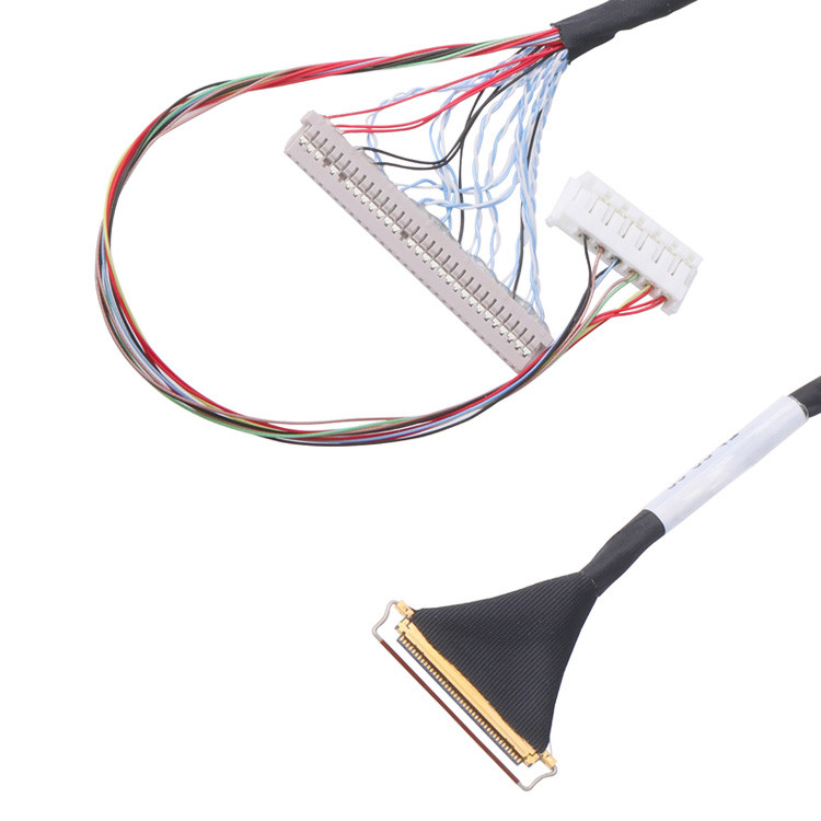 Horizontal Mating Type Micro-Coaxial Connector For Custom 40 Pin Lvds Cable Assembly With 0.5mm Pitch Lcd Lvds Cable