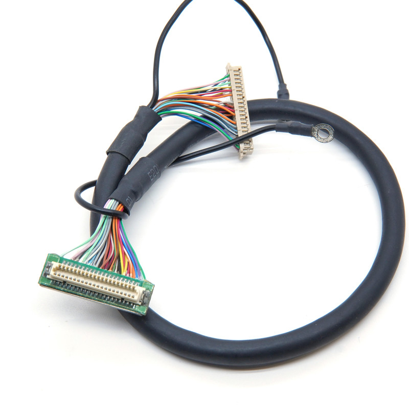 DF9 41P Industrial Grade Medical Wire Harness  DF9 41 Pin Screen Display Cable Female Hot Press Flat Connect