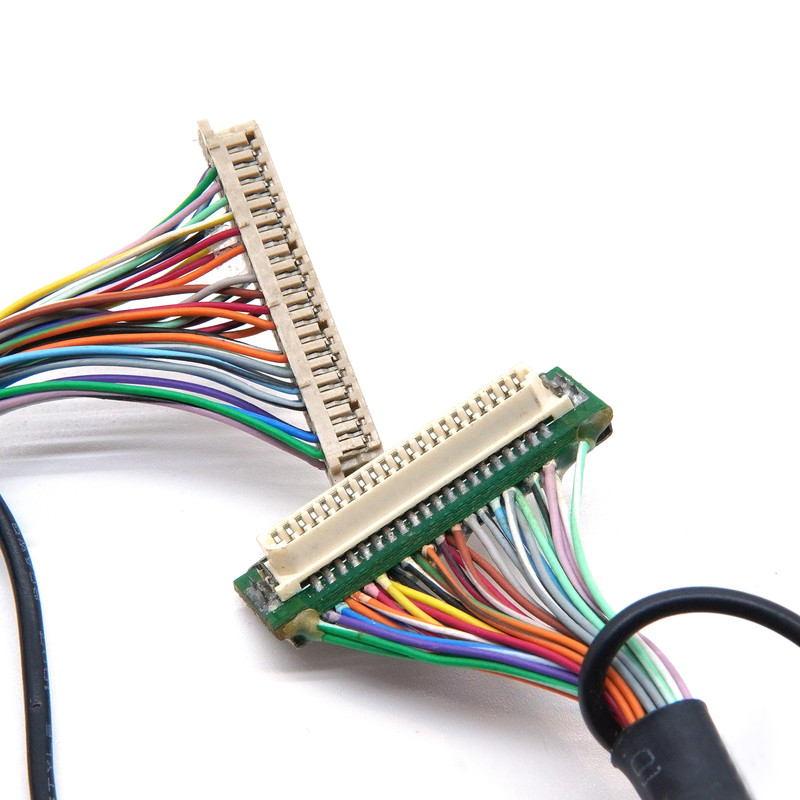 DF9 41P Industrial Grade Medical Wire Harness  DF9 41 Pin Screen Display Cable Female Hot Press Flat Connect