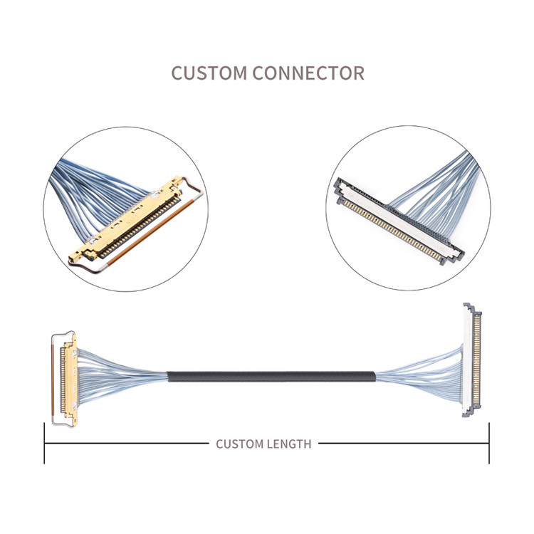 IDC Connector Extra Fine Coaxial Micro Coax Cables KEL SSL20-40SB TO SSL20-40SB