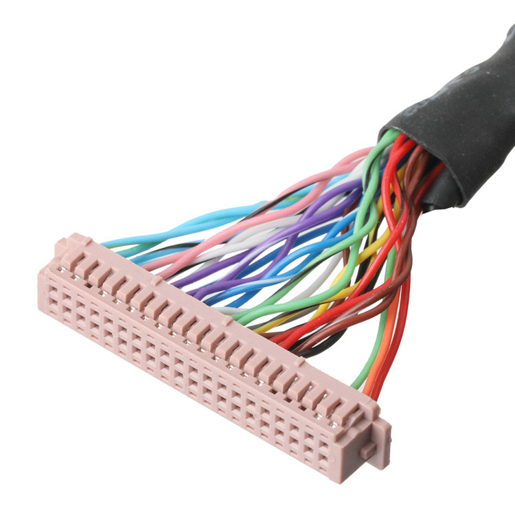 OEM/ODM LVDS Cable Assembly From  DF13-40Pin With 1.25mm Pitch To HD-SUB 26P Female Solder UL 1007 20AWG Cable