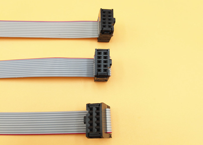 Crimp Tool Flat Ribbon Cable Assembly With IDC 10 Pin 2.54mm Pitch Female Connector