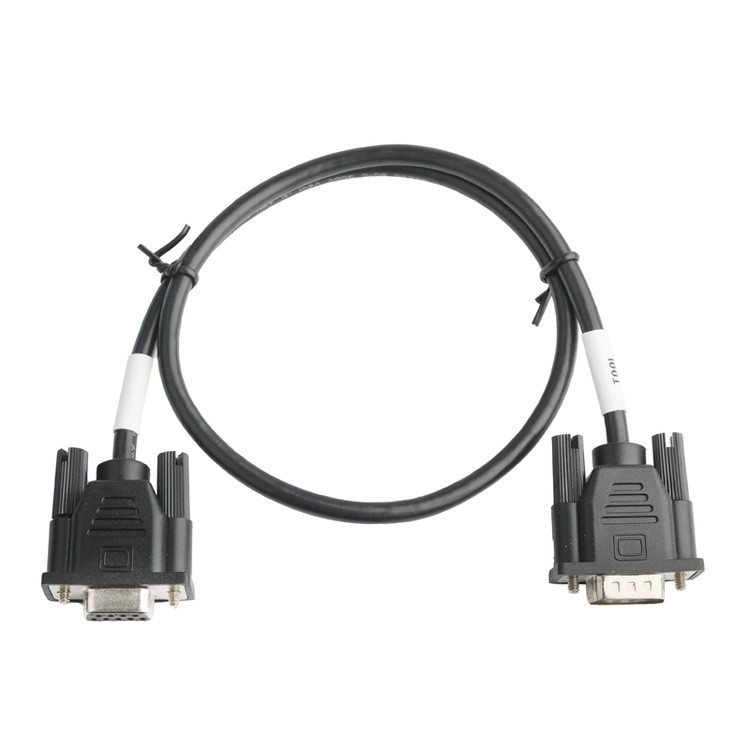 D-SUB-9Pin Male Connector With Solder Type, White Rubber Core, And Nickel-Plated Shell To D-SUB-9Pin Female Connector