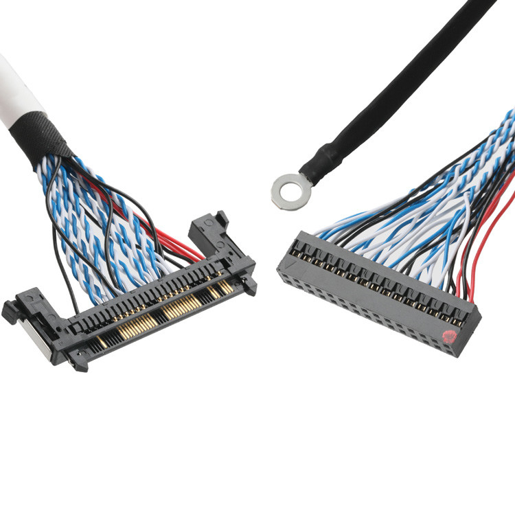 OEM/ODM LVDS Cable Assembly From JAE FI-RE51HL 51-Pin To DP2.0 30-Pin Or EGN UL 1571 28AWG Cable