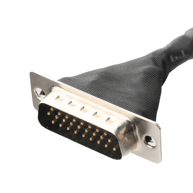 OEM/ODM LVDS Cable Assembly From JAE FI-RE51HL 51-Pin To HD-SUB 26-Pin Male Solder UL 1007 20AWG Cable