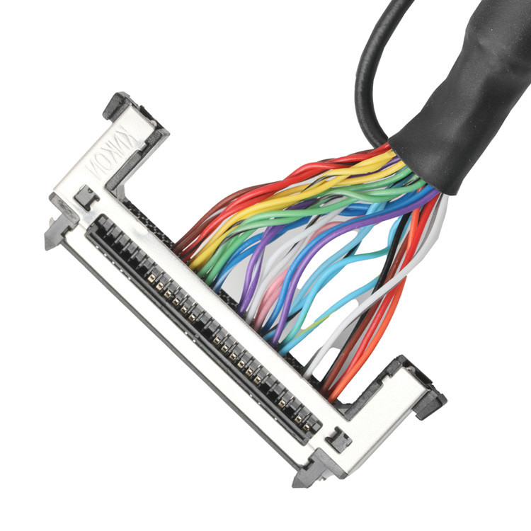 OEM/ODM LVDS Cable Assembly From JAE FI-RE51HL 51-Pin To HD-SUB 26-Pin Male Solder UL 1007 20AWG Cable