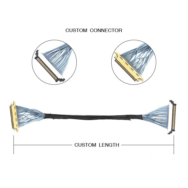 Kel Ssl20-30s To I 20454-030 Lvds Edp Cable Assembly 0.5mm Pitch 46 AWG