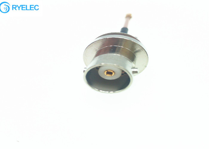 RF cable assembly waterproof  IP67  BNC  female rear blukhead to  IPX  UFL  RG178 sliver plated copper pigtail cable