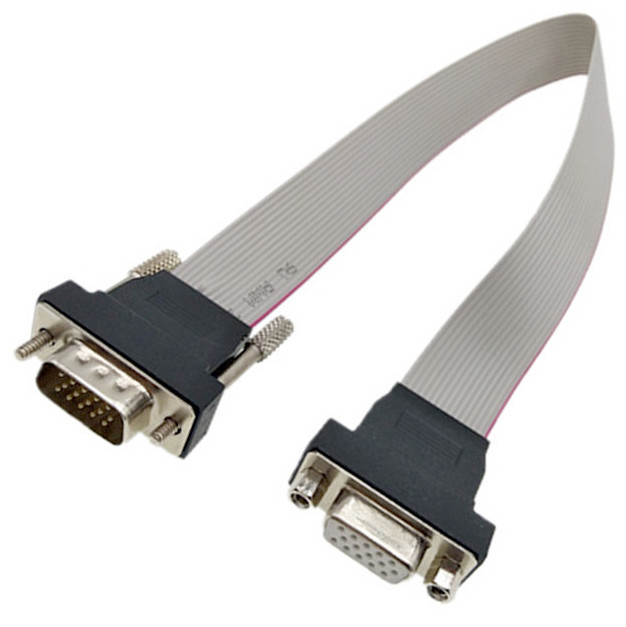 VGA HDB15 Male To Female Ribbon Cable 15pin Connector lvds display connector