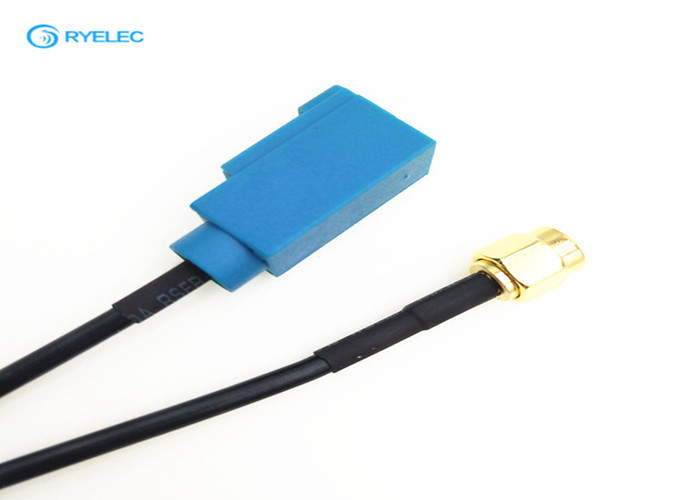 FAKRA Z waterblue jack connector to SMA male extension cable neutral coding