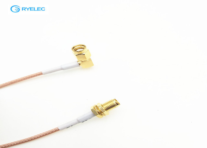 200mm rg316 cable assembly sma female rp bulkhead to sma male right angle rp connector
