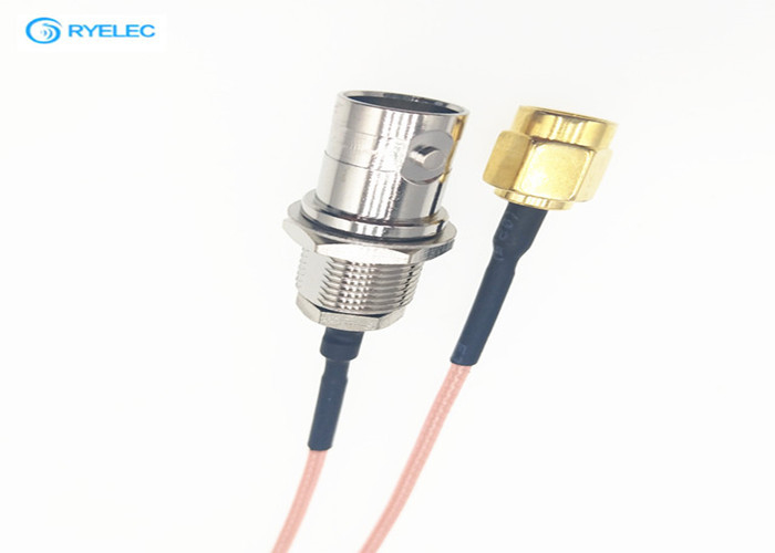 Rear Bulkhead Mounted RF Cable Assemblies BNC Female To Straignt SMA Male Connector supplier