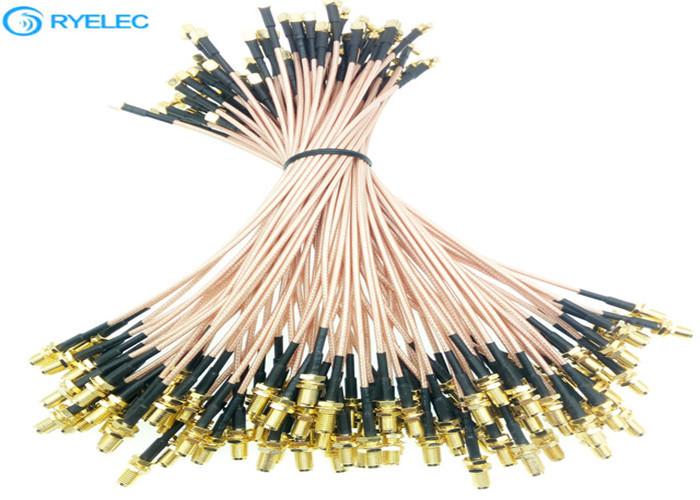 90 Degree Right Angle RF Cable Assemblies With SMA To MCX Connector / PVC Shrinkable Tube supplier