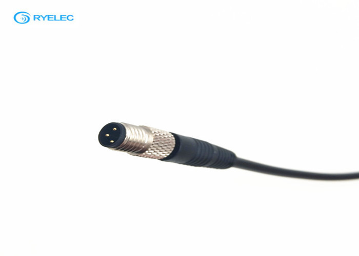 IP67 / IP68 Waterproof Custom Cable Assemblies Circular Male M8 3 Pin Poles Cable