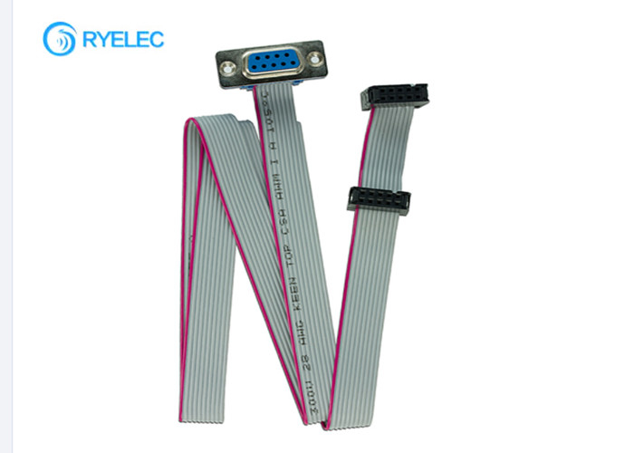 Female 10 Pin Flat Ribbon Cable Assembly With 2.54mm IDC Connector Pitch supplier