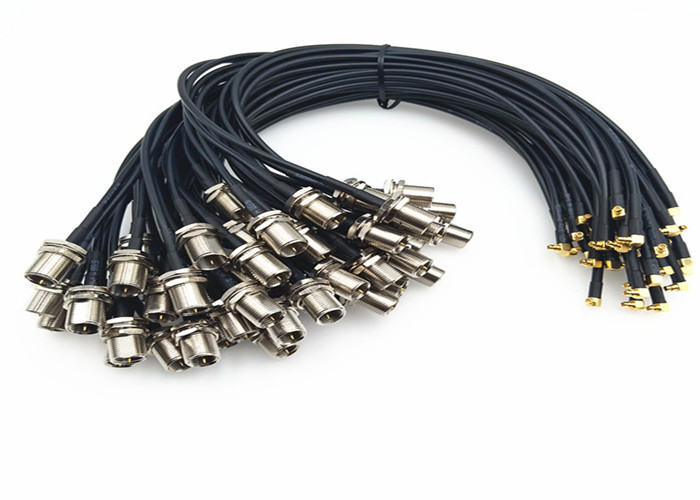 Male To Male RF Cable Assemblies With Rear Mount FME To MMCX Male Connector supplier