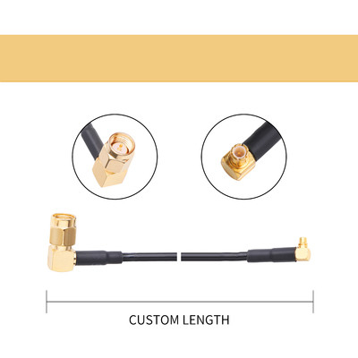 RA MMCX Male Plug To Ra SMA Male Plug RF COAXIAL CABLE ASSEMBLY With HeatShrink