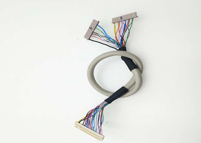 30 Awg Shielded Round Y Lvds Cable 30 Pin JAE FI-X30H To 2* DF14-20S-1.25C