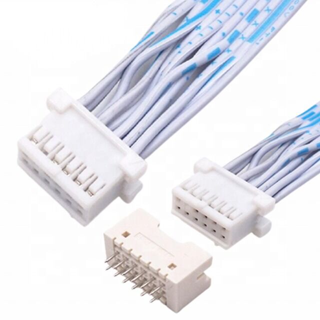 Custom Wire Harness JST Flat Ribbon Cable with 2.54mm Pitch 12 Pin Double Row for Electronic Applications