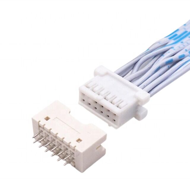 Custom Wire Harness JST Flat Ribbon Cable with 2.54mm Pitch 12 Pin Double Row for Electronic Applications