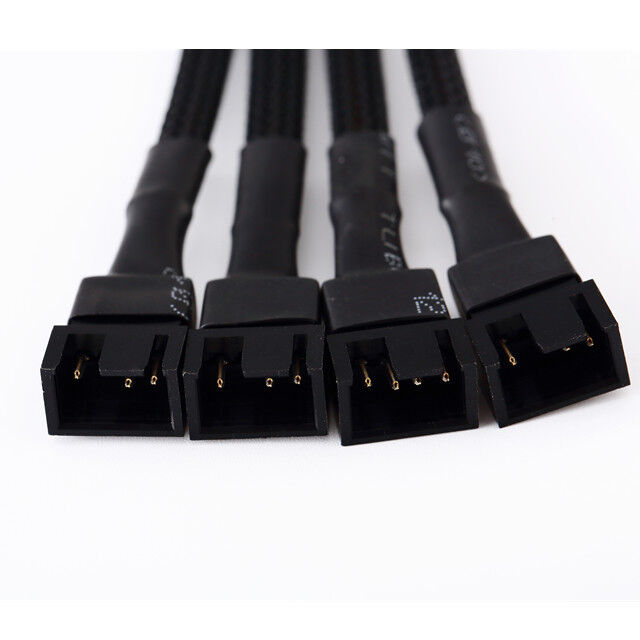 PWM Fan Splitter with 4Pin Male to Fan and 1 to 4 Female Connectors Using 22AWG PVC Cable