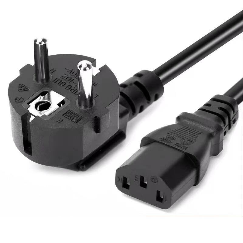 3 Pin EU Plug Standard ABS+PC Fireproof Computer Power Cord AC Power Cord for Home Appliances