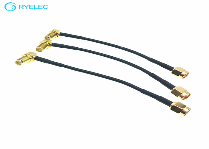 RG174 Plated Gold RF Coaxial Extension Cable SMA RA Female To SMA Male