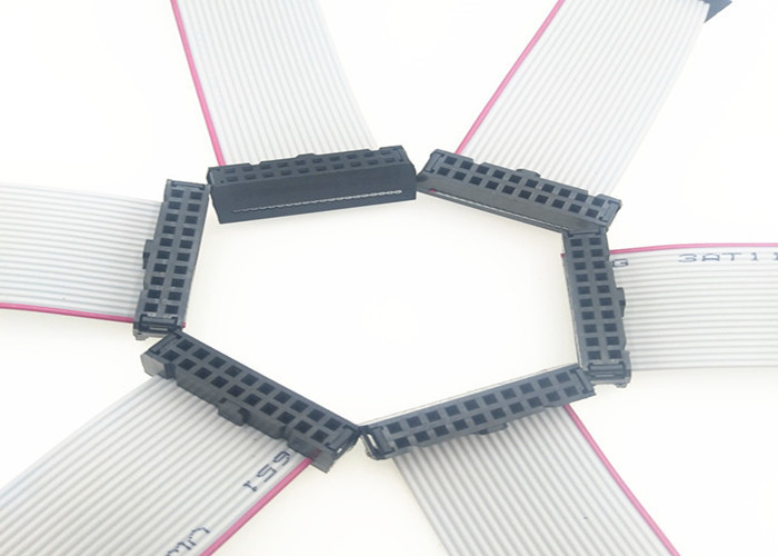 Gery Flat Ribbon Cable FC 20 Pin Female To Female Extension Motherboard IDC Connector