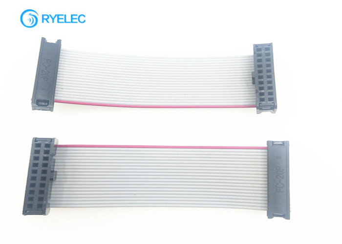 Gery Flat Ribbon Cable FC 20 Pin Female To Female Extension Motherboard IDC Connector