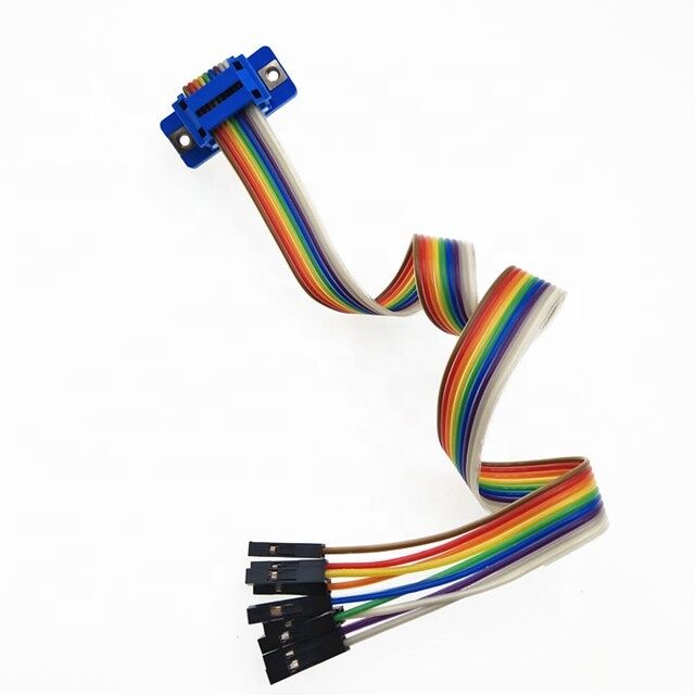 Customized Length 2.54mm Pitch RoHS Certified Flat Ribbon Cable for DB9 Dupont Connector