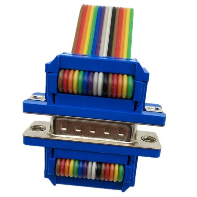 OEM ODM RS232 15Pin D-Sub Gold-plated Connector Flat Ribbon Cable Assembly with Customizable Length