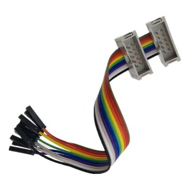 10 Pin Dual IDC Socket Male Connector with 2.54mm Pitch Gold-Plated Flat Ribbon Breakout Cable