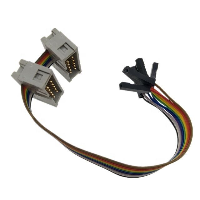 10 Pin Dual IDC Socket Male Connector with 2.54mm Pitch Gold-Plated Flat Ribbon Breakout Cable