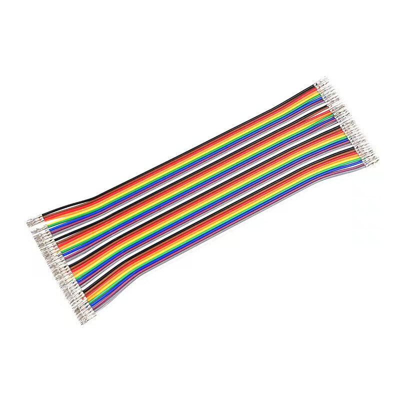 Customized Rainbow Harness Flat Ribbon Cable with PVC Insulation and 1.27mm Pitch IDC Connectors