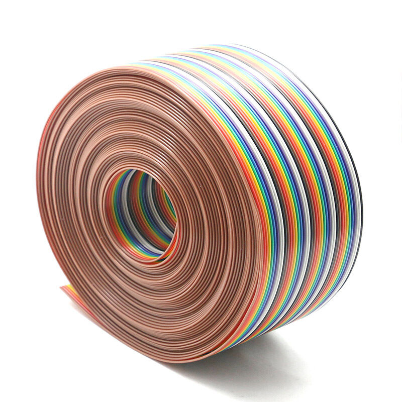 Customized Rainbow Harness Flat Ribbon Cable with PVC Insulation and 1.27mm Pitch IDC Connectors