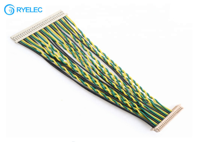 30 Pin LVDS Cable Assembly DF14-30S-1.25C To Hirose DF13-40P Lcd Connector Loom With UL1061