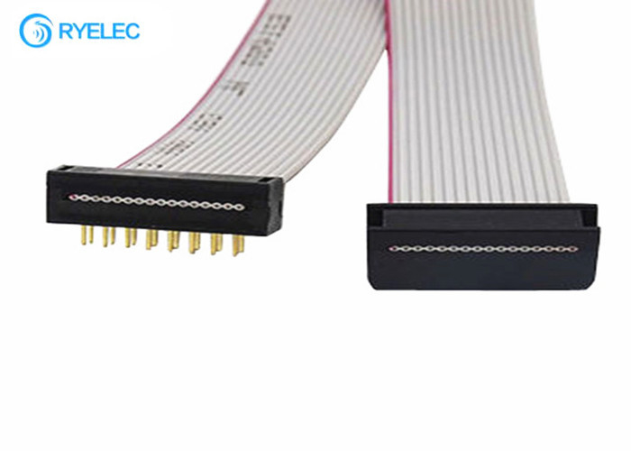 2.54mm Pitch Flat Ribbon Cable Assembly 2*8 16 Pin IDC To IDC Connector Cable For Computer