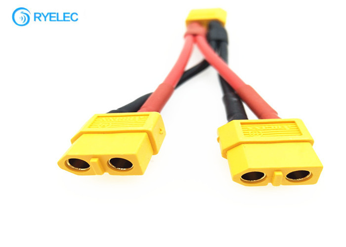 Male To Two Female Connector XT60 Y Custom Wire Harness For Two LIPO Batteries In Parallel