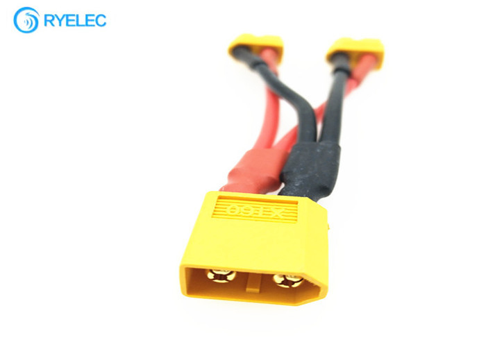 Male To Two Female Connector XT60 Y Custom Wire Harness For Two LIPO Batteries In Parallel