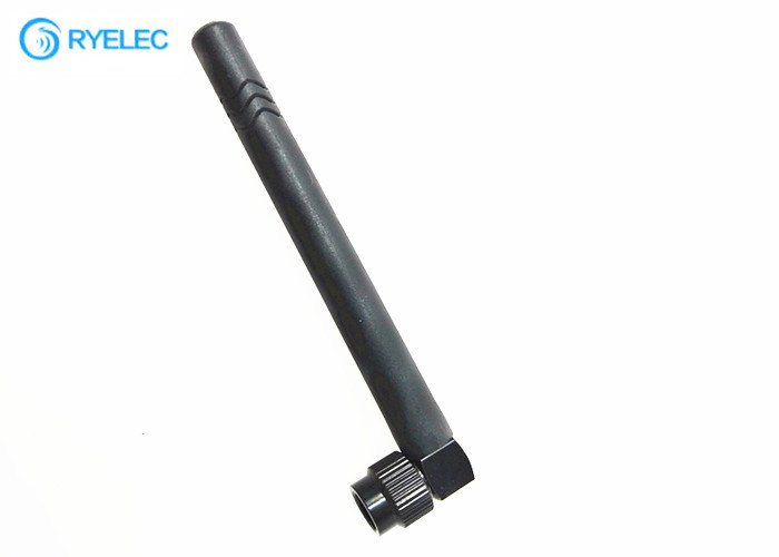 1/4 Wave Rubber Whip Right Angle High Gain Wifi Antenna Sma Rp Male Black Waterproof supplier