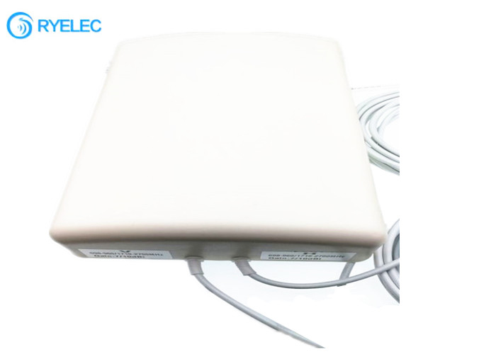 MIMO 2* 4G LTE Antenna 10Dbi IP67 White Panel Antenna With 2*5m Rg58 CABLE To Sma Male