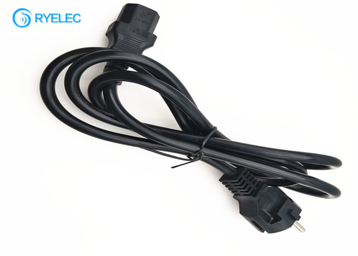 Black Schuko Plug European Power Cord To IEC C13 VDE With 3*1.5mm2 Cable