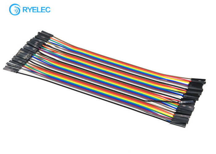 20cm 40 Pin Rainbow Ribbon Cable Female To Female Dupont Ul2651 28 Awg Flat Jumper Cable