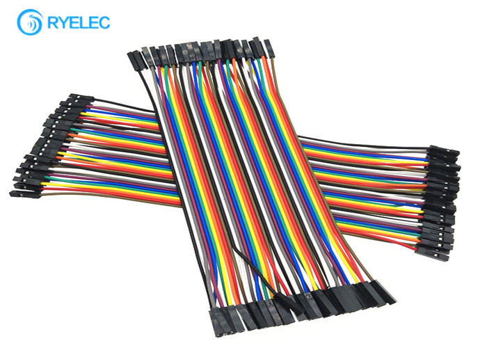20cm 40 Pin Rainbow Ribbon Cable Female To Female Dupont Ul2651 28 Awg Flat Jumper Cable