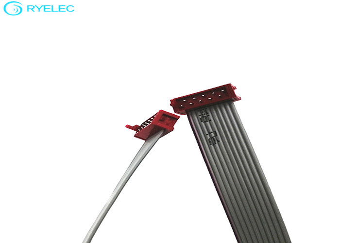 Micro Match Socket B Type Red H IDC Ribbon Cable Assembly 28 Awg Grey With 2561