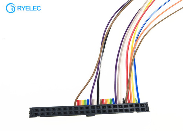 2.54mm Pitch Ribbon Cable Assemblies , Crimping / Pressing Electrical Wiring Harness